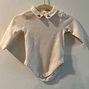 Janie and Jack Cream Bodysuit with Pumpkin Detail